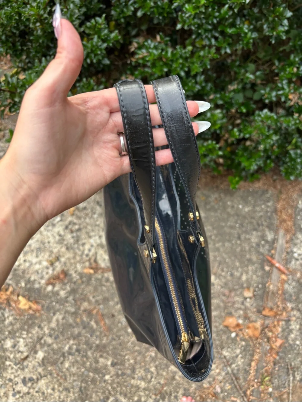 Tory Burch Bombe Patent Leather Tote Bag